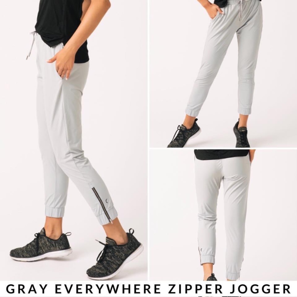 Zyia Gray Everywhere Zipper Joggers